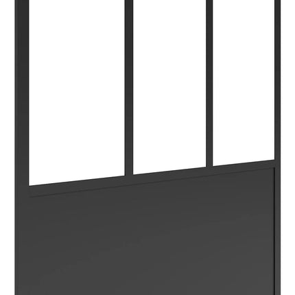Paroi de douche style industriel avec verre teinté noir - Noir mat - 140 cm - URBANIK