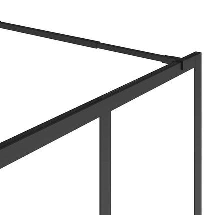 Paroi de douche style industriel avec verre teinté noir - Noir mat - 140 cm - URBANIK