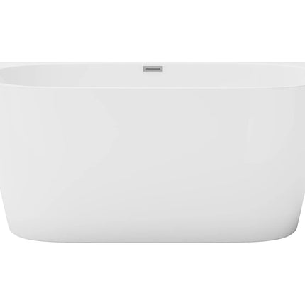 Baignoire semi îlot asymétrique finition brillante - blanche - 130 cm - DIVINA