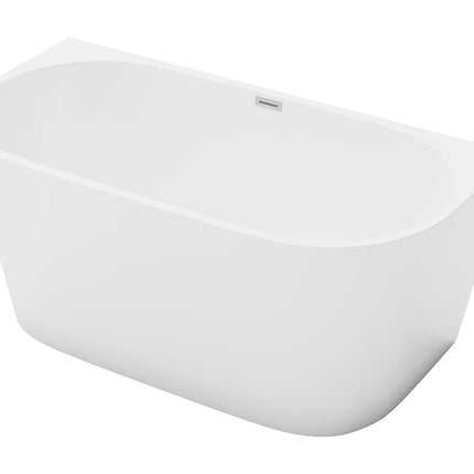 Baignoire semi îlot asymétrique finition brillante - blanche - 130 cm - DIVINA