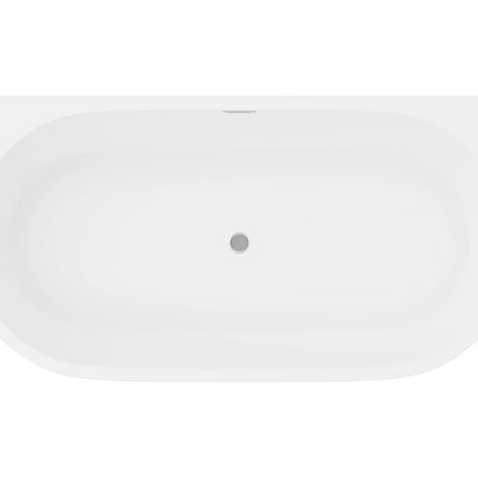 Baignoire semi îlot asymétrique finition brillante - blanche - 130 cm - DIVINA