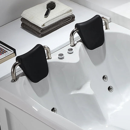 Baignoire balnéo d’angle à poser avec étagère intégrée - Blanche - 181 cm - RAFINA