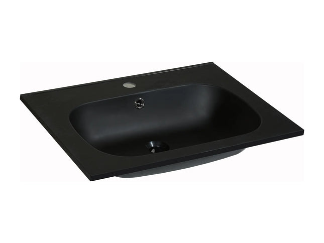 Vasque à encastrer effet pierre mat - Noir - 60 cm - OKIWA