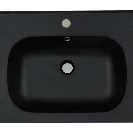 Vasque à encastrer effet pierre mat - Noir - 60 cm - OKIWA