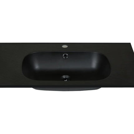 Vasque à encastrer finition mate avec vasque à encastrer - Noir mat - 80 cm - DS CONCEPT