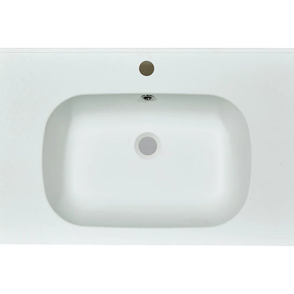 Vasque à encastrer effet pierre avec vasque encastrable - Blanc - 80 cm - DS CONCEPT
