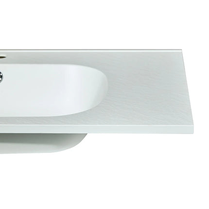Vasque à encastrer effet pierre avec vasque encastrable - Blanc - 80 cm - DS CONCEPT