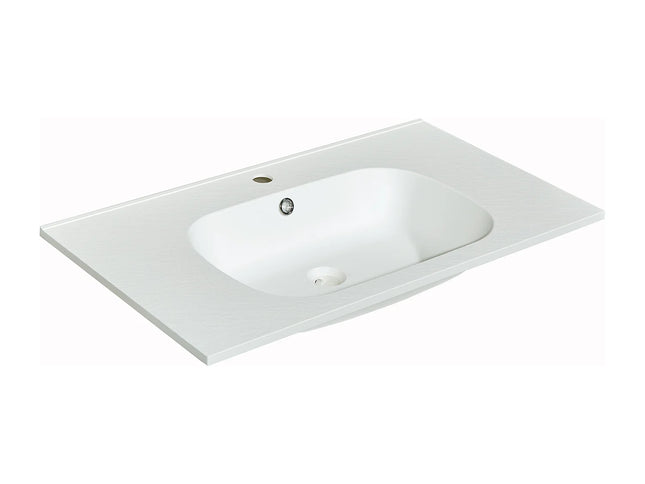 Vasque à encastrer effet pierre avec vasque encastrable - Blanc - 80 cm - DS CONCEPT