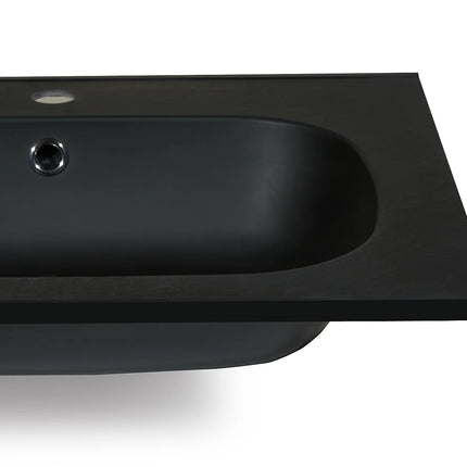 Vasque double à encastrer finition mate avec vasque encastrée - Noir - 120 cm - DS CONCEPT