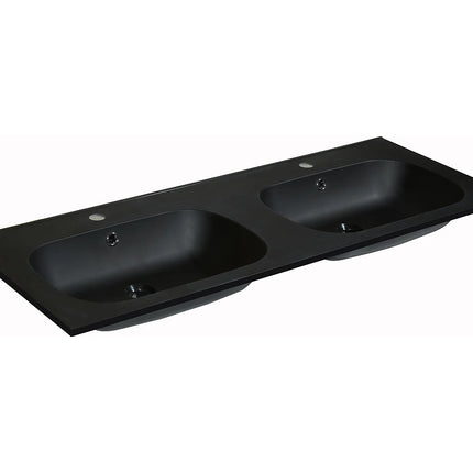 Vasque double à encastrer finition mate avec vasque encastrée - Noir - 120 cm - DS CONCEPT