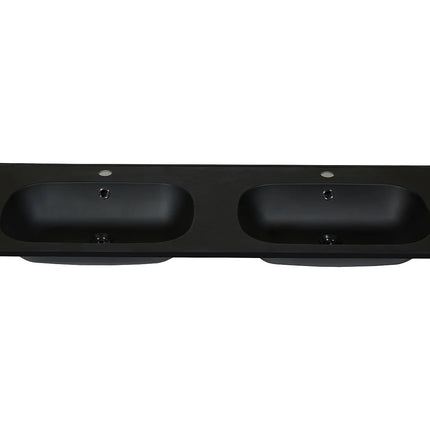 Vasque double à encastrer finition mate avec vasque encastrée - Noir - 120 cm - DS CONCEPT