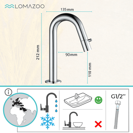 Robinet de lavabo chromé avec installation facile - SILFRA