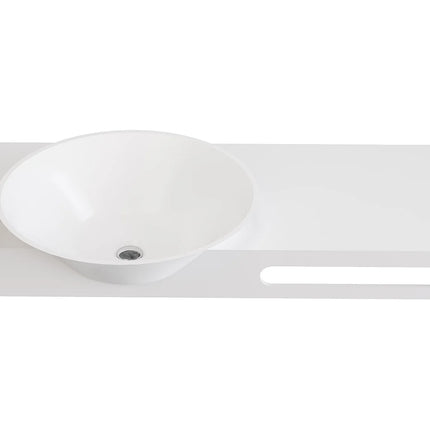 Plan vasque suspendu en solid surface mat avec vasque rectangulaire - Blanc - 100 cm - YUMIKO
