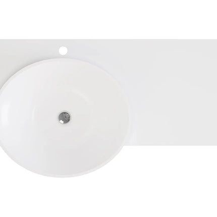 Plan vasque suspendu en solid surface mat avec vasque rectangulaire - Blanc - 100 cm - YUMIKO