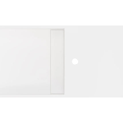 Plan vasque suspendu mat avec niche - Blanc - 80 cm - GOYOKO