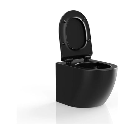 WC suspendu sans bride finition mat avec abattant frein de chute - noir mat - 36 cm - Les Essentiels DS CONCEPT