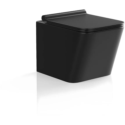 WC suspendu sans bride finition mate avec abattant frein de chute - noir mat - 35,5 cm - Les Essentiels CLEMONA