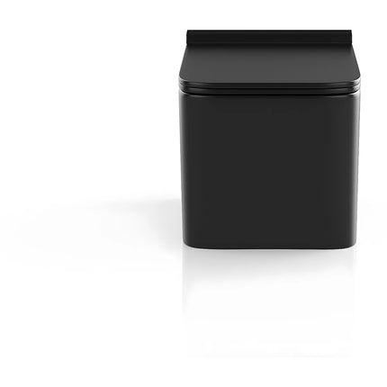 WC suspendu sans bride finition mate avec abattant frein de chute - noir mat - 35,5 cm - Les Essentiels CLEMONA
