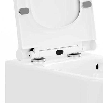 WC suspendu sans bride finition brillante avec abattant frein de chute - blanc - 35,5 cm - Les Essentiels DS CONCEPT