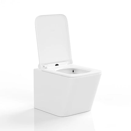 WC suspendu sans bride finition brillante avec abattant frein de chute - blanc - 35,5 cm - Les Essentiels DS CONCEPT