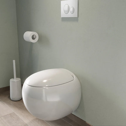 WC suspendu design arrondi avec abattant frein de chute - noir mat - 40 cm - HURO II