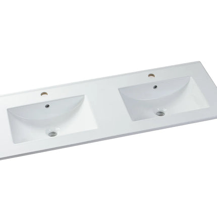Meuble de salle de bain industriel suspendu avec vasque à encastrer - Naturel clair et noir - 120 cm - Les éphémères