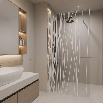 Paroi de douche à l'italienne sérigraphiée - Transparent - 140 cm - DANNA