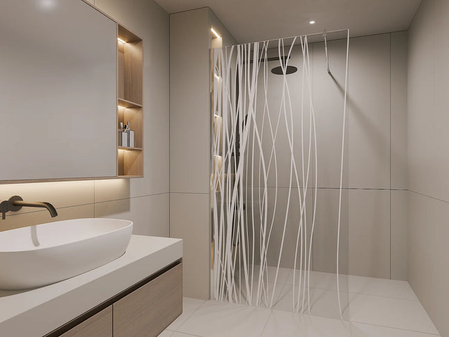 Paroi de douche à l'italienne sérigraphiée - Transparent - 140 cm - DANNA