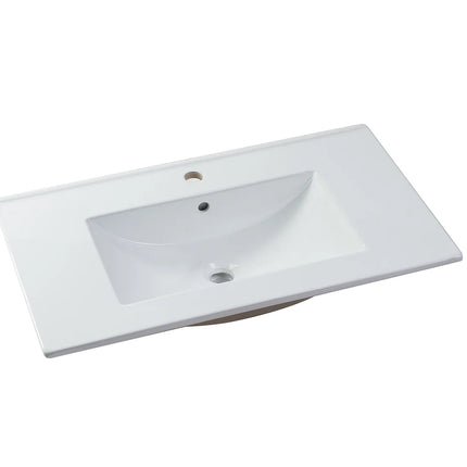 Meuble de salle de bain suspendu style industriel avec vasque à encastrer - Naturel clair et noir - 80 cm - Les éphémères