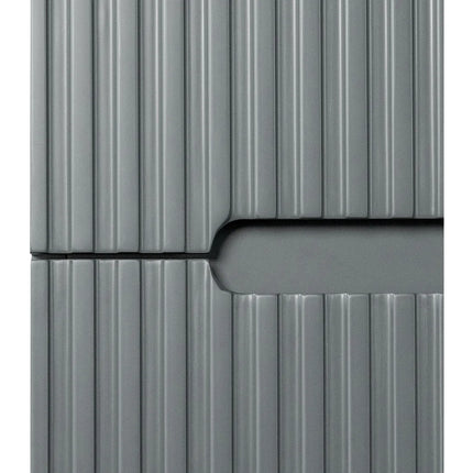 Meuble de salle de bain suspendu rainuré avec vasque à encastrer - Gris - 80 cm - Les éphémères