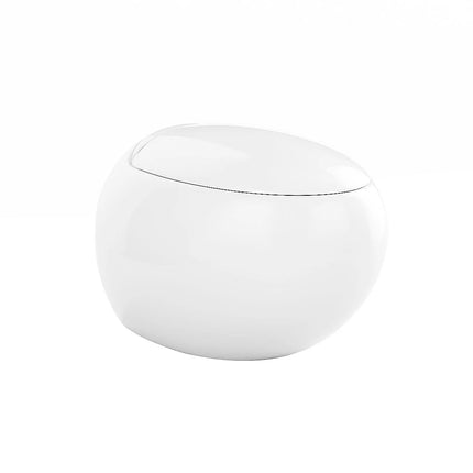 WC suspendu design arrondi avec abattant frein de chute - blanc brillant - 40 cm - HURO II