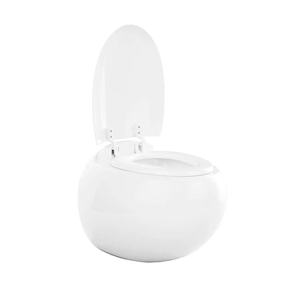 Pack WC suspendu design arrondi avec bâti-support décoratif - blanc - 40 cm - HURO II