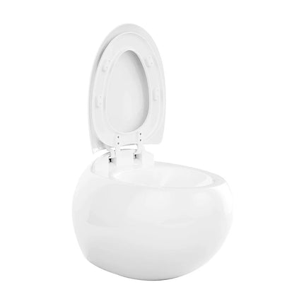 WC suspendu design arrondi avec abattant frein de chute - noir mat - 40 cm - HURO II