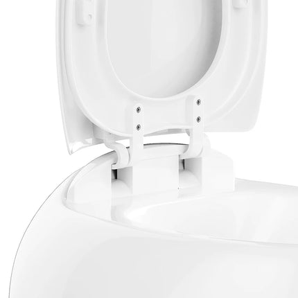 WC suspendu design arrondi avec abattant frein de chute - noir mat - 40 cm - HURO II