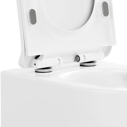 WC suspendu sans rebord avec bâti-support décoratif - Blanc brillant - 36 cm - Les Essentiels