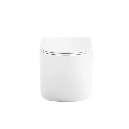 WC suspendu sans bride avec bâti-support et plaque double touche - Blanc - 36 cm - Les Essentiels DS CONCEPT
