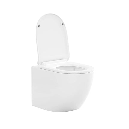 WC suspendu sans bride avec bâti-support et plaque double touche - Blanc - 36 cm - Les Essentiels DS CONCEPT