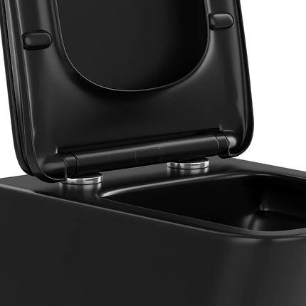 WC suspendu sans bride avec bâti-support décoratif - noir - 35,5 cm - Les Essentiels CLEMONA