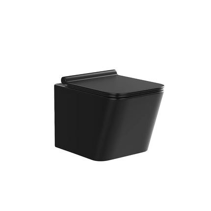 WC suspendu sans bride avec bâti-support décoratif - noir - 35,5 cm - Les Essentiels CLEMONA