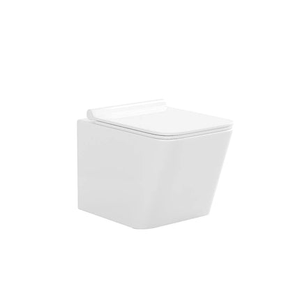 WC suspendu sans bride avec bâti-support et plaque double touche - Blanc - 35,5 cm - Les Essentiels