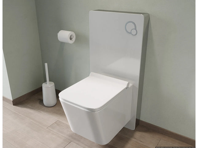 Bâti-support suspendu design en verre trempé blanc brillant - 48,3 cm - SPINOSA