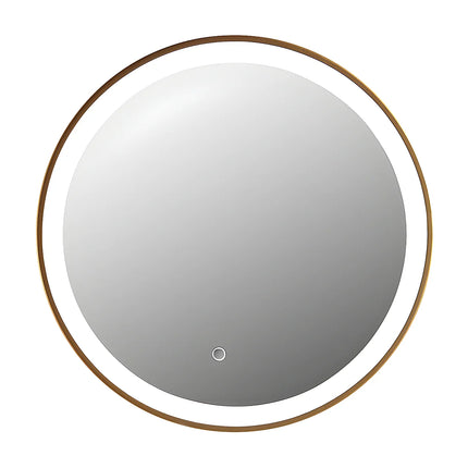 Miroir lumineux rond avec LED finition dorée - Noir - 60 cm - Les éphémères