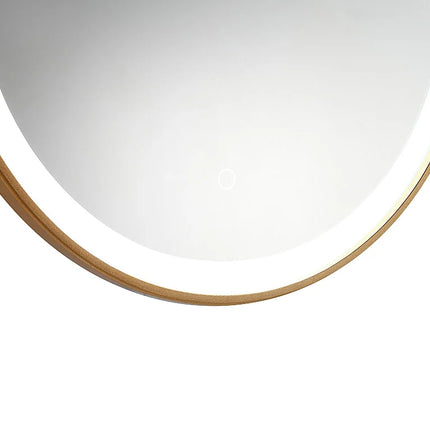Miroir lumineux rond avec LED finition dorée - Noir - 60 cm - Les éphémères