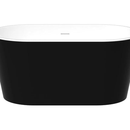 Baignoire îlot ovale finition brillante - Noir brillant - L130 cm - APOGON