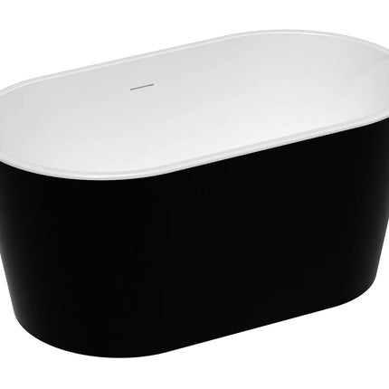 Baignoire îlot ovale finition brillante - Noir brillant - L130 cm - APOGON