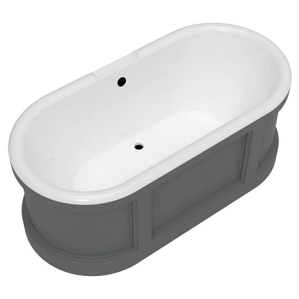 Baignoire îlot ovale finition mate - Gris mat - 73,5 cm - CAVASO