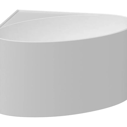 Baignoire d'angle quart de cercle avec bonde clic-clac - Blanc mat - 100 cm - MARTA