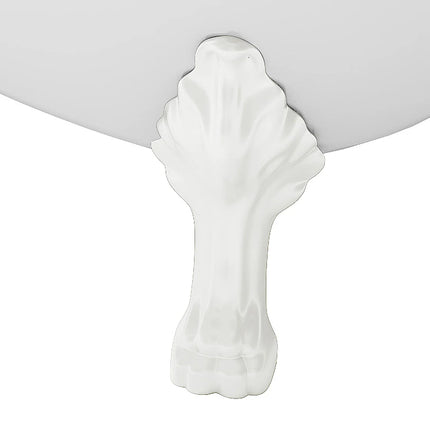 Baignoire îlot rétro-chic avec pieds pattes de lion blancs - Blanche - 145 cm - NISOS II