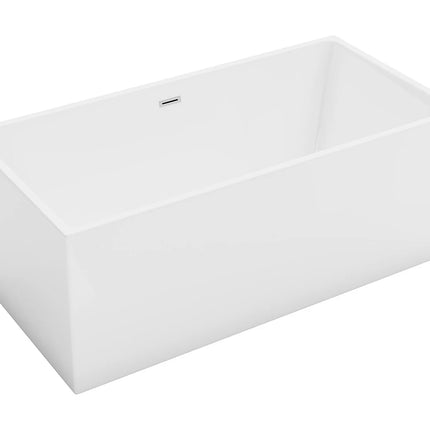 Baignoire rectangulaire design avec pose au sol - Blanc brillant - 75 cm - PIKAIA
