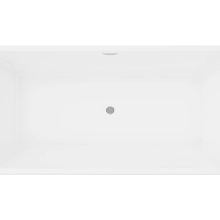 Baignoire rectangulaire design avec pose au sol - Blanc brillant - 75 cm - PIKAIA